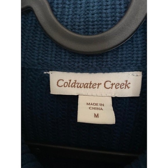 Coldwater Creek Cable mock neck button up Cardigan Size M - Picture 3 of 5